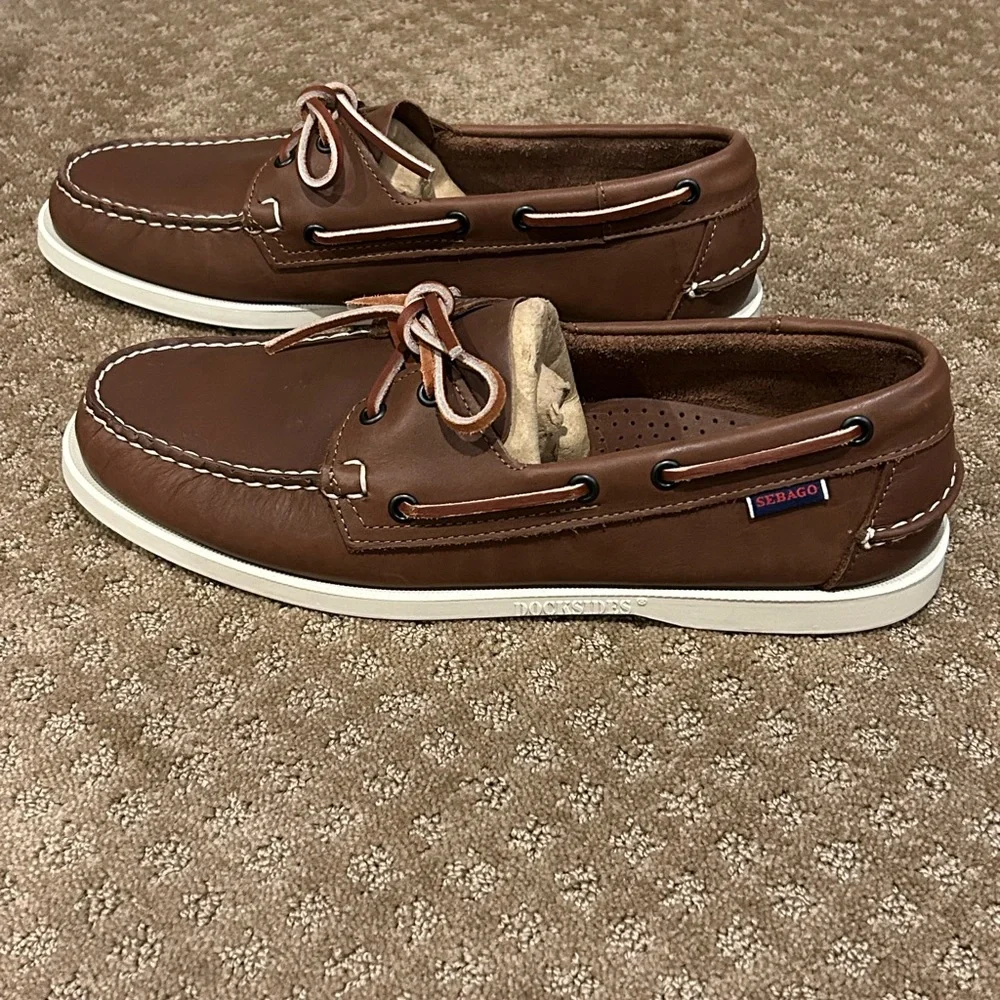Sebago Men's “Portland” Brown Leather Dockside’s Boat Shoes Multiple Sizes